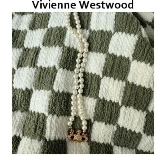 Saturn Silver Pearl Necklace Vivienne Westwood - Picture 3 of 5